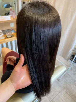 カラー ブリーチなしWカラー /酸性ストレート河本のヘアスタイル