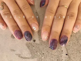 ショート カラー ネイル マツエク・マツパ illum hicariのネイルデザイン