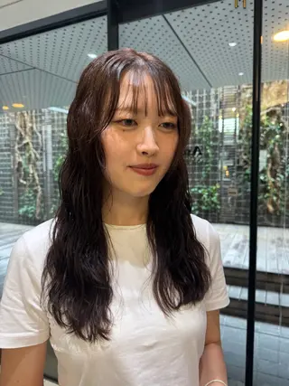 セミロング コテ巻き風/ボブ パーマ🌼杉田 萌恵のヘアスタイル