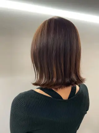 ミディアム カラー 太田ありさ クリーミーヘアカラーのヘアスタイル