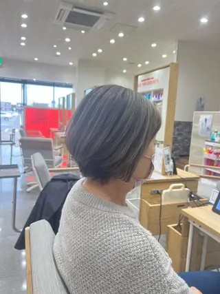 ショート カラー 太白区白髪ぼかし/ ボブカット/千葉達人のヘアスタイル