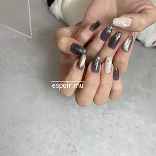 ロング ネイル espoir. muのネイルデザイン