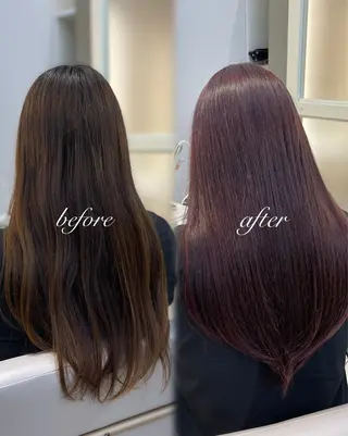 セミロング 𝐑𝐞𝐨/透明感 𝐜𝐨𝐥𝐨𝐫のヘアスタイル