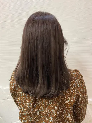 ミディアム カラー ボブ/縮毛矯正/ レイヤー/塚田のヘアスタイル