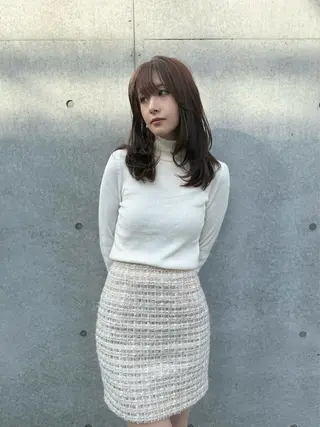 セミロング カラー 誰より丁寧なカット/ 小林輝/レイヤーのヘアスタイル