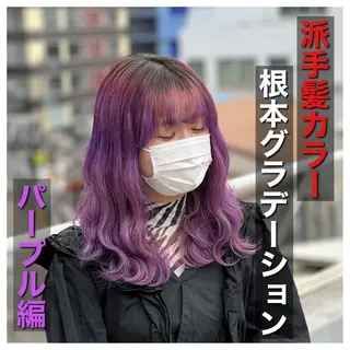 セミロング カラー 似合わせ/ブリーチ カラー.岡田友仁のヘアスタイル