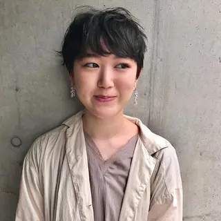 ショート カラー パーマ tatsumi/ボブ ウルフ/レイヤーのヘアスタイル