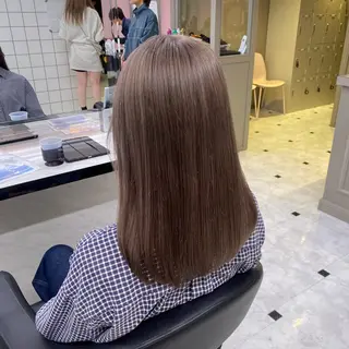 セミロング カラー 透明感ベージュカラー 🪞上野🪞AIのヘアスタイル