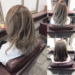 ミディアム カラー レイヤーカット匠 イソザキノリユキのヘアスタイル