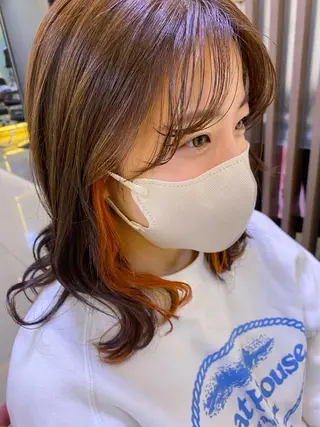 ミディアム カラー ✨垢抜け✨3Dカラー 山本美侑のヘアスタイル