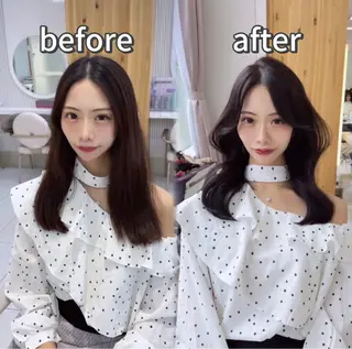 セミロング 顔周り/透明感カラー /韓国ヘア/TAKUのヘアスタイル