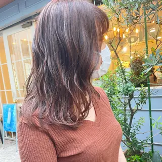 セミロング カラー ヘアアレンジ ハイトーンピンク🍑 ブリーチ🍑RINAのヘアスタイル