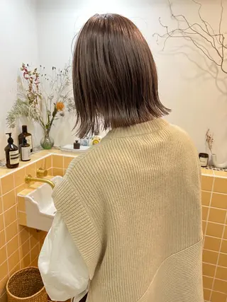 ショート カラー 顔周りレイヤー/韓国 ブリーチminamiのヘアスタイル