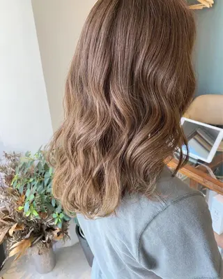 セミロング カラー パーマ OVER→三軒茶屋 /縮毛矯正・髪質改善のヘアスタイル