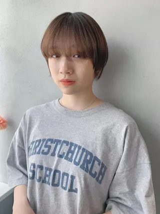 ショート カラー ボブパーマコテ巻き風 パーマNo1深江秀平のヘアスタイル