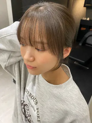 ミディアム カラー 顔まわりカラー特化 赤津百合絵のヘアスタイル