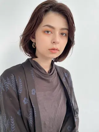 ミディアム カラー パーマ 💖美髪矯正💖 辻未侑のヘアスタイル