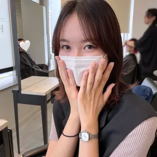 ミディアム noa hair design 町田店所属・miyu♡̷̷ 韓国ヘア/顔まわりのヘアスタイル