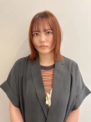 ミディアム 韓国ボブ/顔周り/べ ージュ/織田百華🎀のヘアスタイル