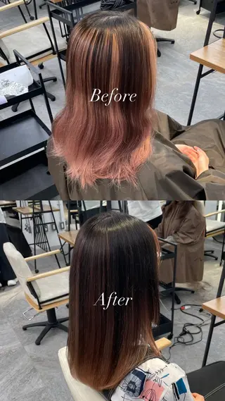 セミロング カラー Little×Ray所属・Ayu🩶 ブリーチモデル募集中のヘアスタイル