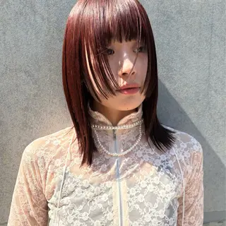 ミディアム カラー 🍊暖色×顔周り 🍊cocoroのヘアスタイル