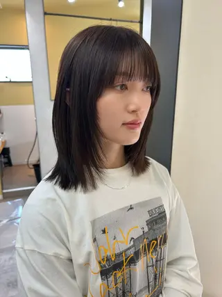 ミディアム カラー hub hair レイヤー/透明感のヘアスタイル