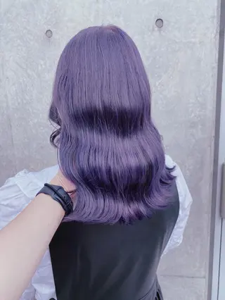 ミディアム カラー ヘアアレンジ 韓国レイヤーカット/ 儚げカラーチナツのヘアスタイル