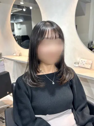 セミロング lmu by if所属・程塚七海 /韓国風レイヤー🎀のヘアスタイル