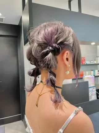 ミディアム ヘアアレンジ ダブルカラー🦖 /髪質改善⚡️しおりのヘアスタイル