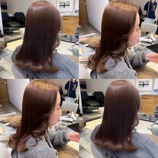 ミディアム カラー カジュアルを女っぽく 𝗮𝘆𝗮𝗰𝗼のヘアスタイル