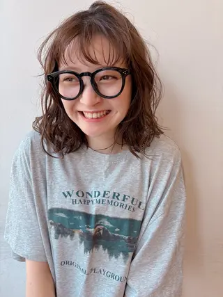 パーマ ボブ/ミディアム 親しみやすさ/さくらのヘアスタイル