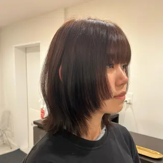 ミディアム ハイトーン/ ウルフ/suzuhaのヘアスタイル