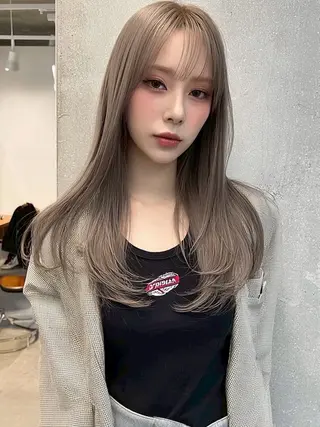 ロング カラー 🫧ナオ🫧 /韓国 ヘア/ マンツーマンのヘアスタイル