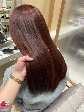 ロング カラー ヘアアレンジ 🥀暖色韓国ヘア💕 保科侑花のヘアスタイル