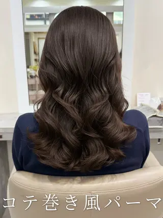 セミロング パーマ 韓国風パーマ/ヘア セット/店長みづきのヘアスタイル