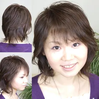 ミディアム パーマ 横田  尚登のヘアスタイル