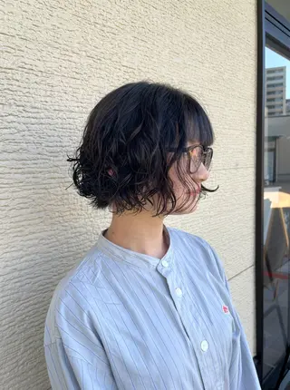 ショート パーマ ボブパーマ/レイヤー カット/KINAMIのヘアスタイル