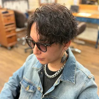 パーマ メンズ メンズ特化×女性 施術◎清水 真之介のヘアスタイル