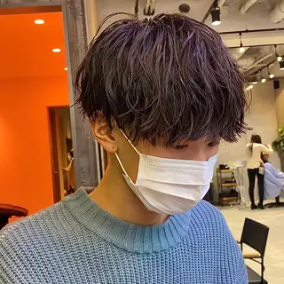 ショート パーマ メンズ 縦落ちパーマ 西條真治のヘアスタイル