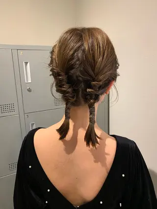 ミディアム ヘアアレンジ ブリーチ/アレンジ 天満/chihiroのヘアスタイル