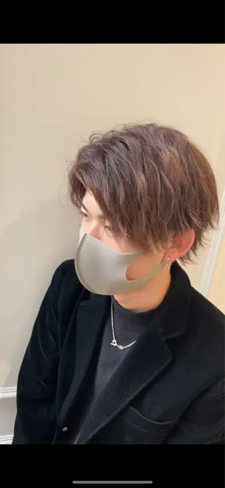 メンズ 透明感ブリーチ/ メンズパーマのヘアスタイル