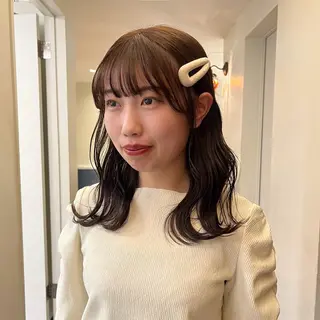 ミディアム カラー るな/暖色、 ベージュカラー🎀のヘアスタイル