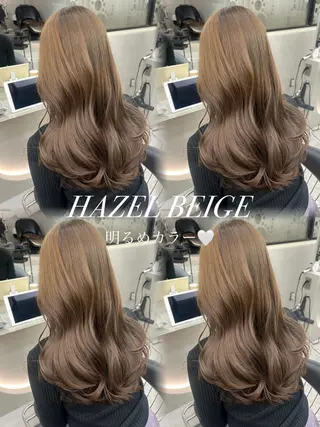 セミロング カラー ヘアアレンジ fumika🎀 ベージュのヘアスタイル