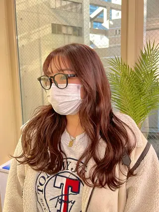 ロング カラー ハイトーン&髪質改善 ＆韓国エクステ🤎のヘアスタイル