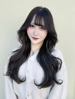 ミディアム カラー 韓国ヘア/レイヤー/ 顔まわり/りょーとのヘアスタイル