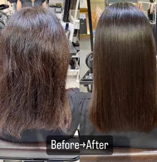 ミディアム rioカット縮毛 矯正♡韓国レイヤーのヘアスタイル