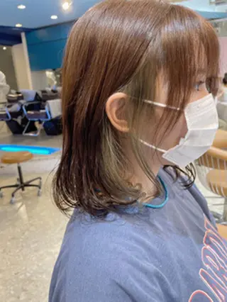 カラー 柔らかオリーブカラー 透明感カラー古澤羅威のヘアスタイル