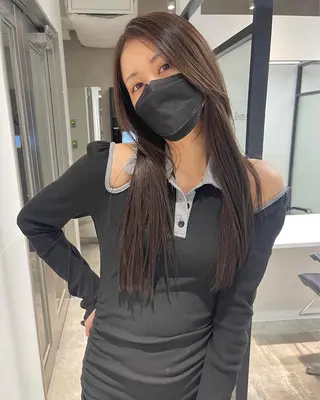 ロング 韓国レイヤーカット 髪質改善▫️水野有真のヘアスタイル