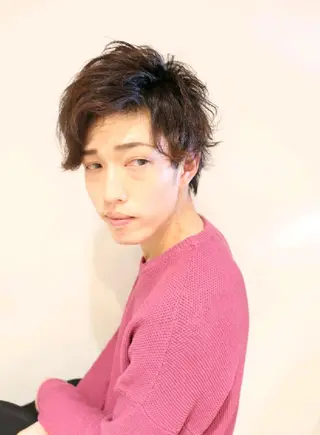 メンズ カラー パーマ ブリーチ/ヘアケア/ 艶髪/イギチハルのヘアスタイル