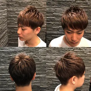 ミディアム メンズカットフェード パーマ/前山竜貴のヘアスタイル